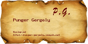 Punger Gergely névjegykártya